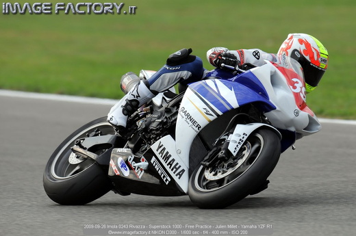 2009-09-26 Imola 0243 Rivazza - Superstock 1000 - Free Practice - Julien Millet - Yamaha YZF R1
